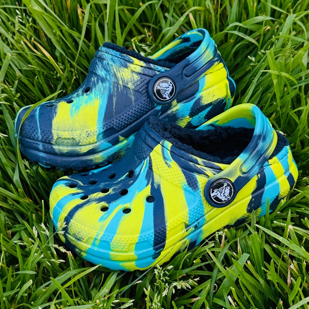 Toddler Marble Fur Lined Crocs